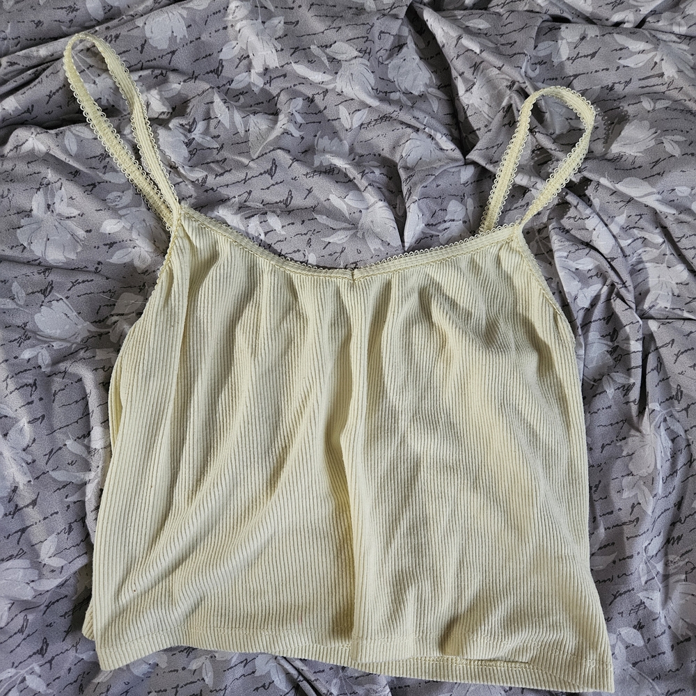 Yellow Ribbed Women's Top